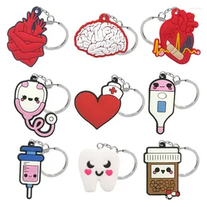 Anahtarlıklar 2024 Moda Key Sahibi Kawaii Serisi Karikatür Kalp Hap Diş Beyin Anime Anime Keying Kadın Tag Anahtar Sergileri