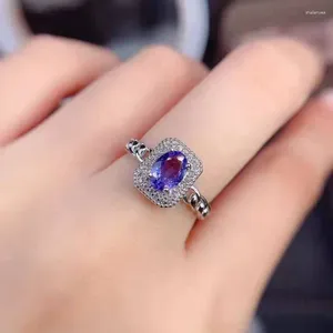 Küme Yüzükleri 925 Gümüş Sterling Ametist Taş Takı Yüzüğü Kadınlar için Fine Anillos de Düğün Bantları Mücevher Anel Kutusu