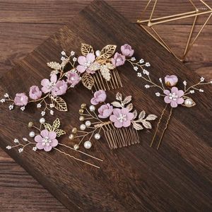 Hair Clips 4/6PCS Women Bridal Wedding Party Jewelry Stick Bride Flower Pins Headpiece Pearl Rhinestone Accessories