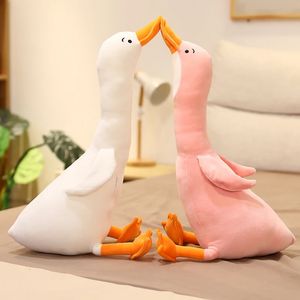 160 cm Plush Goose Toys Big Plushietoys Poduszka Pchana Słodka Zwierzęca Dziecko dla dziewcząt Kawaii Pokój wystrój dzieci Prezenty 240131