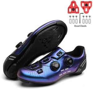 Kvinnor Speed ​​Mountain Bicycle Shoes Flat Carbon SPD PEDALS Racing Cykling Skodon Män Cycling Shoes Mtb Cleats Road Cykel Sneakers 240129