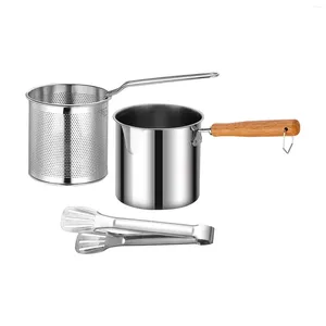 Pfannen Frittieren Topf mit Deckel Friteusen Küche Kochen Werkzeuge Korb Pasta für Zuhause Outdoor Camping