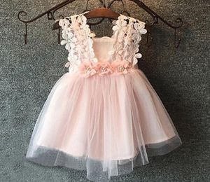 INS платья-пачки для маленьких девочек Детская марлевая юбка на слинге Новая летняя вечеринка Элегантная однотонная кружевная марлевая юбка с агариком 6 цветов принцесса 6730813