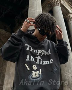 Harajuku 3D Schädel Puff Print Hoodies Übergroße Streetwear Männer Hohe Qualität Baumwolle Liner Sweatshirt Top Frauen Paare Y2k Kleidung 240202