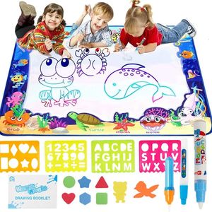 Water Drawing Coloring Mat Kids Doodle Mats No Mess Toy for Toddler Animal Educational Painting Pad Toys Girl Boy Gifts 240124