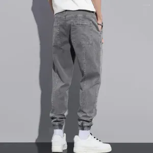 Pantaloni da uomo Abbigliamento da lavoro casual da uomo con linguette patch Pantaloni larghi cargo con coulisse alla caviglia in vita morbida per l'autunno