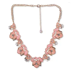 Halskette Ohrringe Set Modeschmuck Lange Kette Bib Blase Kristall Blume Blatt Anhänger Für Damen Florate Marke Großhandel