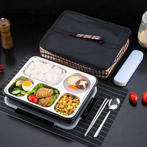 Stainless Steel Lunch Box for Kid Heated Lunch Box Kitchen Accessories Bento Box Meal Prep Food Container Storage 240118