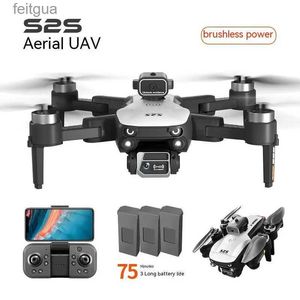 Drones S2S Mini Drone 4k Profesional 8K HD Camera Obstacle Avoidance Aerial Photography Brushless Motor Foldable Rc Quadcopter Kid Toys YQ240213