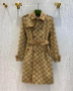 Outono mulheres trench coats designer de luxo mulheres blusão corpo carta impressão jaqueta solta cinto casaco feminino casual longo trenchs casaco