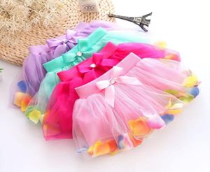 Meninas tutu petti saia verão rendas bowpetal decoração saia crianças vestido reto saias curtas8095882