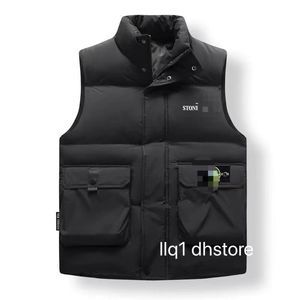 stones island Autumn Winter Youth Vest Men's and Women's Warmer Stand Up Collar Thickened Warm Brand Cotton Clothes Trendy