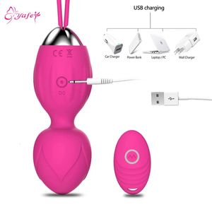 Vibratori wireless USB telecomando Kegel Ball vibrazione amore uovo giocattoli sessuali per coppia prodotti adulti donne sexy vibrazione femminile 240202