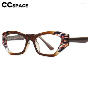 Okulary przeciwsłoneczne Ramy 56842 Vintage Flower Tea Optical Frame Women Rhombus Cat Eye Słońce lustro lustrzane mężczyzn gradient kolor okulary