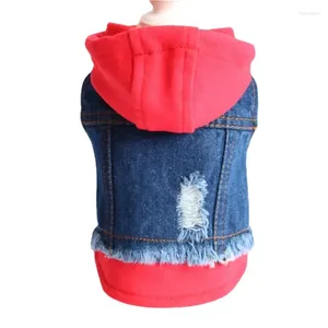 Vestuário para cães Roupas para animais de estimação Teddy Spring / Summer Outfit Esfarrapado Denim Colete 2024 Coleção