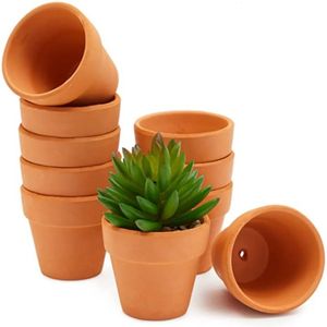 16 PCS 2 Terra Cotta Pots Pottery Ekicisi Kaktus Çiçek Etli Tenceresi Drenaj Deliği ile Plantscrafts 240131