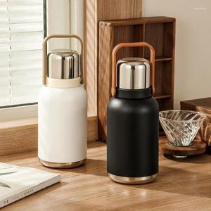 Water Bottles 800ml-1200ml Stainless Steel Lnsulated Kettle Outdoors Travel Bilayer Thickening Cup Vehicle Portable