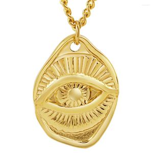 Anhänger-Halsketten, Edelstahl, antikes Ägypten-Auge, unregelmäßige Anhänger, modische Halskette, Schmuck, Geschenk für ihn, mit Kette