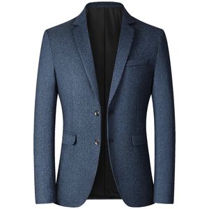 Blazers Men Solid Color Business Causal Mens Suits Coats Two Buttons Flap Pocket Smart Casual for 240201