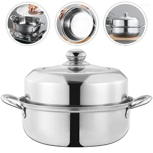 Double Boilers Stainless Steel Food Steamer Practical Steam Pot Household Steaming Basket