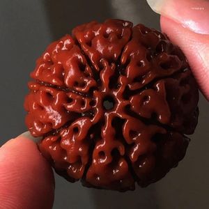 Браслет Strand Rudraksha, мужские красно-желтые кожаные лопасти, оригинальные бусины Будды из семян