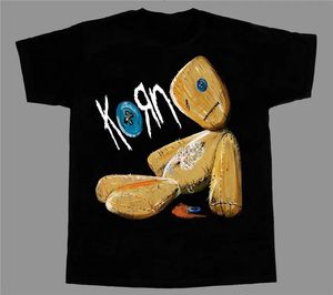 Korn 문제 록 밴드 블랙 쇼트 론 슬리브 Tshirt 큰 키 큰 티 티 셔츠 240123