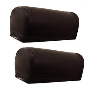 Chair Covers 2pcs Nonslip PU Leather Stretch Furniture Sofa Armrest