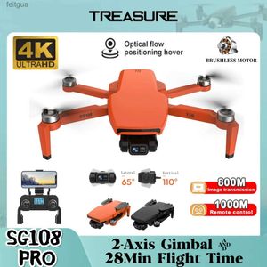 DRONES SG108 PRO 4K GPS DRONE 5G WIFI FPV HD Dual Camera med 2-axel Gimbal Brushless foldble quadcopter 1000m Professional RC DRON YQ240211