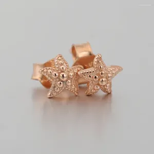 Studörhängen Rose Gold Color Starfish For Women Wedding Present Fit Lady Jewelry