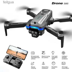 DRONES S8S DRONE 2.4G WIFI 4K Profesional HD Camera Hinder Undvikande Aerial RTF Quadcopter 100m Brushless Novel 148G RC Airplane Toys YQ240213