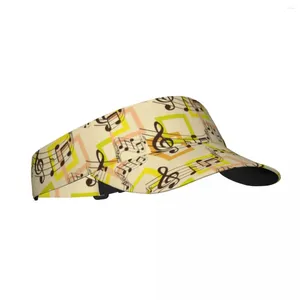 Berretti Cappello estivo da sole Aria astratta Nota musicale Chiave di violino Visiera Protezione UV Sport Tennis Golf Corsa Protezione solare