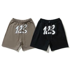 RRR123 Men's Shorts Designer American Fashion Brand Rrr123 Drawstring Shorts High Street Five Point Casual Mens and Womens Sports Pants Summer