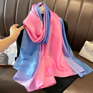 Sciarpe Moda Bicolore Sciarpa Hijab Donna Musulmana Testa Scialle Lusso Avvolgente lungo Designer Gradiente Foulard Femme 180 cm YD0900