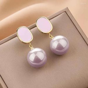 Hoop kolczyki Pearl Women's Light Luxury High-end Stud Jewelry dla kobiety 2024 Trend Elegancki