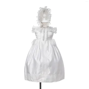 Mädchen Kleider 0-24 Monate Hochzeit Schöne Prinzessin Vestido Geboren Kleinkind Baby Mädchen Kleidung Elfenbein Spitze Taufe Kleid Party OBF228413