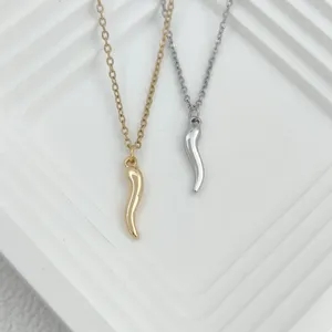 Pendant Necklaces Stainless Steel Simple Pendent Necklace For Women Men Plated Gold Personalise Fashion Charm Jewelry Gift Wholesale