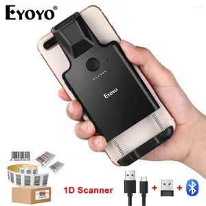 Lo scanner di codici a barre Bluetooth clip-on posteriore Eyoyo 1D funziona con il lettore di codici a barre portatile del telefono compatibile con Android IOS Windows