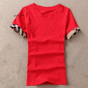 Tops Burberies Burbreries Brand New Women's Shirts Slim Cotton 100% Women T-shirt Short-sleeved for Female Thin White Pure Woman T 4419