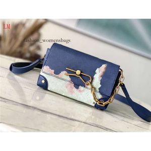 womens bag designer bag Steamer Messenger M81783 Wearable Wallet Graffiti Clutch Second Blue Shoulder Bag Genuine leather rossbody handbags purse 7A Best Quality
