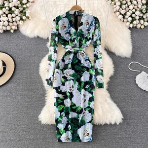 Casual Dresses Long Floral Mesh For Women Party Wedding Elegant Green Dress Sexy Mermaid Dis5