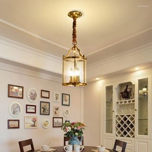 Lampadari in stile Illuminazione a soffitto Living Luxury Lampadario in vetro rame oro Luci Camera europea Bar Lampade da pranzo per interni Led