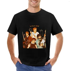 남자 폴로 러브 조이 밴드 Tshirt- 후드 스티커 티셔츠 귀여운 옷 빈티지 T 셔츠 남자 팩