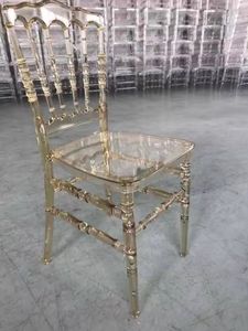 Resin Plastic Transparent Amber Transparent Clear Napoleon Chairs For Wedding Rental crystal napoleon chair resin gold wedding and dining chair 485