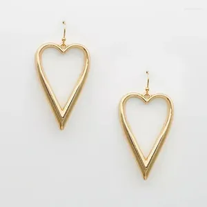 Brincos pendurados coreano simples coração gota para mulheres meninas moda cor de ouro pingente na moda brinco jóias presente de luxo