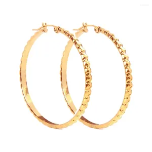 Hoop Earrings XHN 2pcs Stainless Steel Round Big Earring For Women Gold Color High Quality Ear Accessories Fashion Jewelry