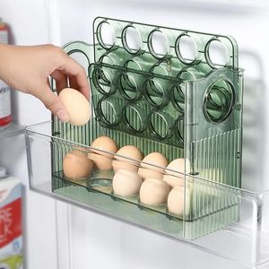 Egg Storage Box Home Refrigerator Side Door Sorting Multilayer Reversible Kitchen Transparent Freshkeeping 240125