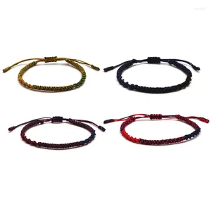 Länkarmband Bohemian Multi Color Rope Armband Justerbara handgjorda knutar Tibetanska tråd Bangles för kvinnor Mänälskare smycken