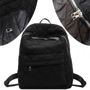 Sacos escolares femininos casuais puffer mochila grande capacidade adolescentes daypack cor sólida acolchoado mochila portátil para viagens de trabalho férias