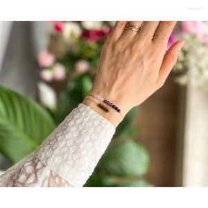 Braccialetti con ciondoli Set di braccialetti protettivi empatici Protezione energetica Ametista Tormalina nera Quarzo rosa Pietra occhio di tigre