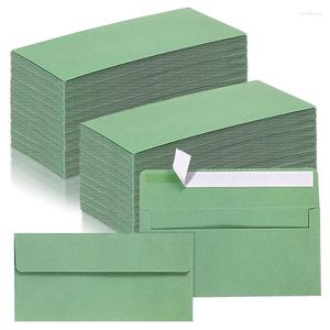 Envoltório de presente 150 pcs envelopes de negócios kit autoadesivo verde 4,13 x 9,49 polegadas carta padrão